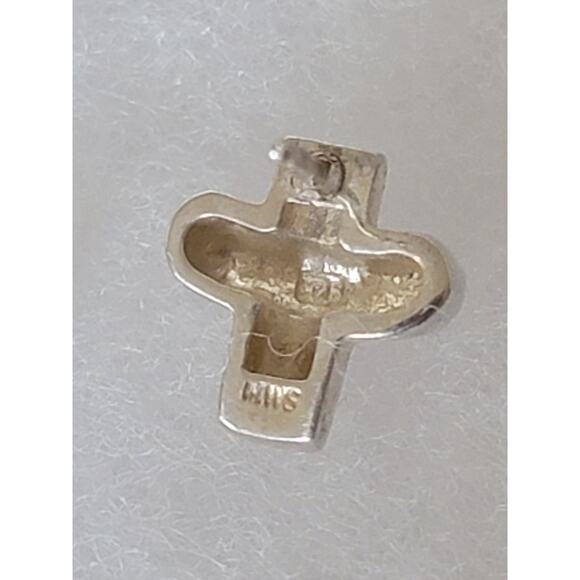 Sterling Silver Cross Stud Earrings - Picture 2 of 3